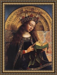 St Wolfgang Altarpiece Resurrection of Lazar Framed Paintings - The Ghent Altarpiece Virgin Mary [detail] by Jan van Eyck
